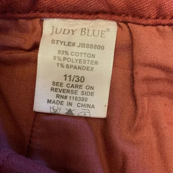 Judy Blue Denim Pants Women’s 11/30 Garment Dyed Burgundy Jeans Casual fun color - Picture 3 of 10